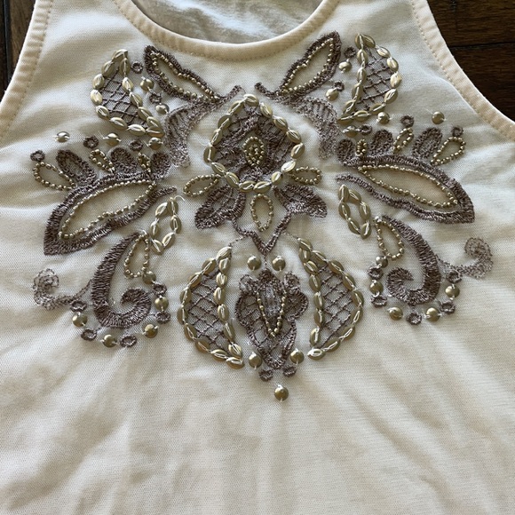 high neck cream top - Picture 2 of 2